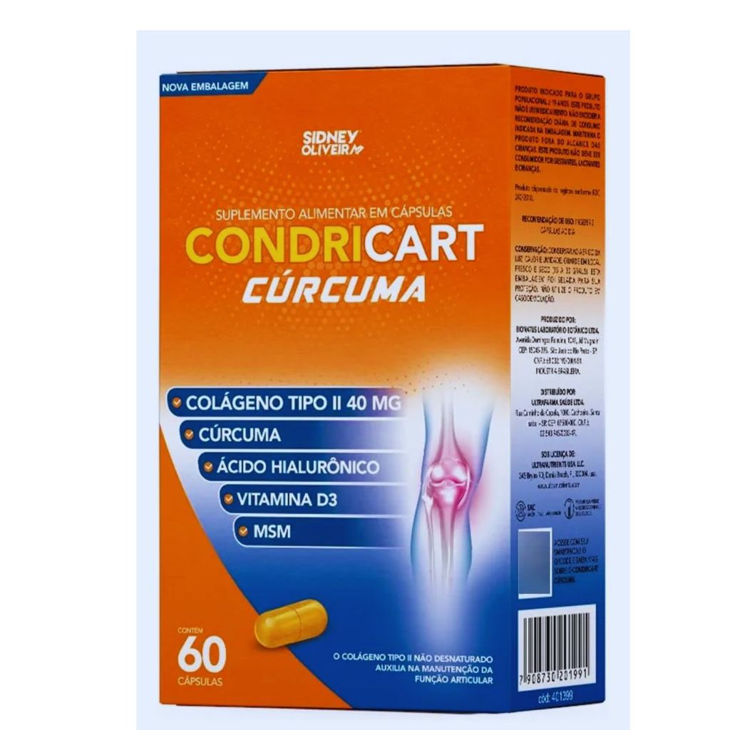 Condricart Cúrcuma Colageno Tipo II Sidney Oliveira Sabor Neutro em Oferta na Shopee