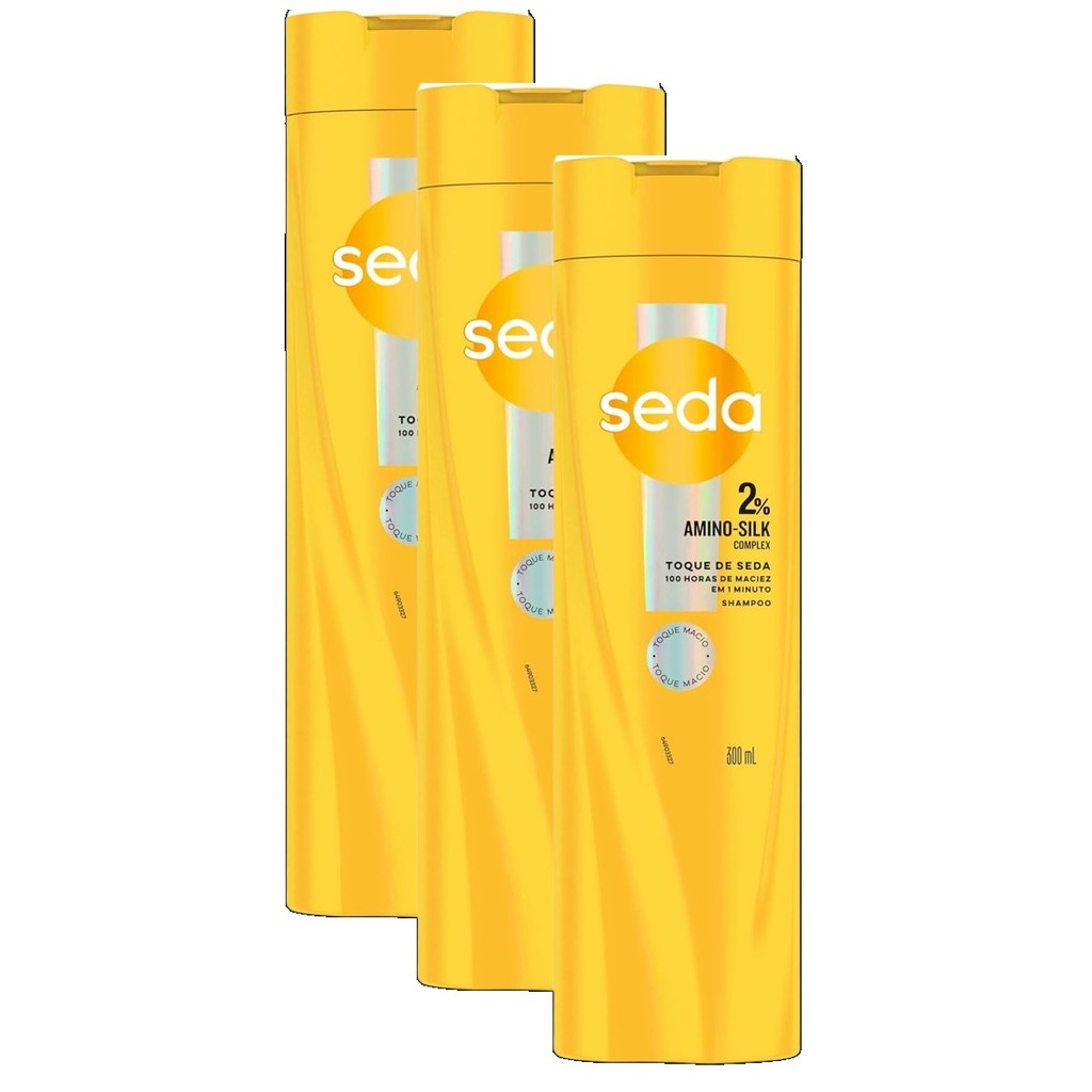kit 3 Shampoo 2% Amino-silk Seda Toque De Seda 300ml