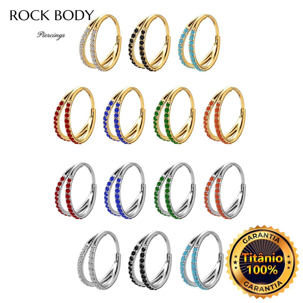 Piercing Nariz Orelha 14 Cores Titânio Zircônia Piercing Argola Septo Conch Boca Argola Daith Earring Telinga Nostril em Oferta na Shopee