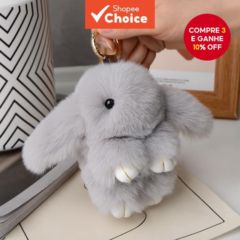  Chaveiro de Pelúcia Faux Rabbit para Mulheres: Charme de Bolsa Fofo & Joias para Mochilas e Chaves