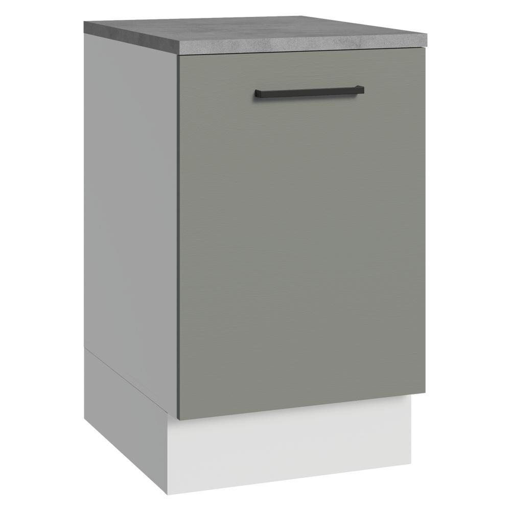 Balcão de Cozinha 50cm 1 Porta Branco/Cinza Agata Madesa