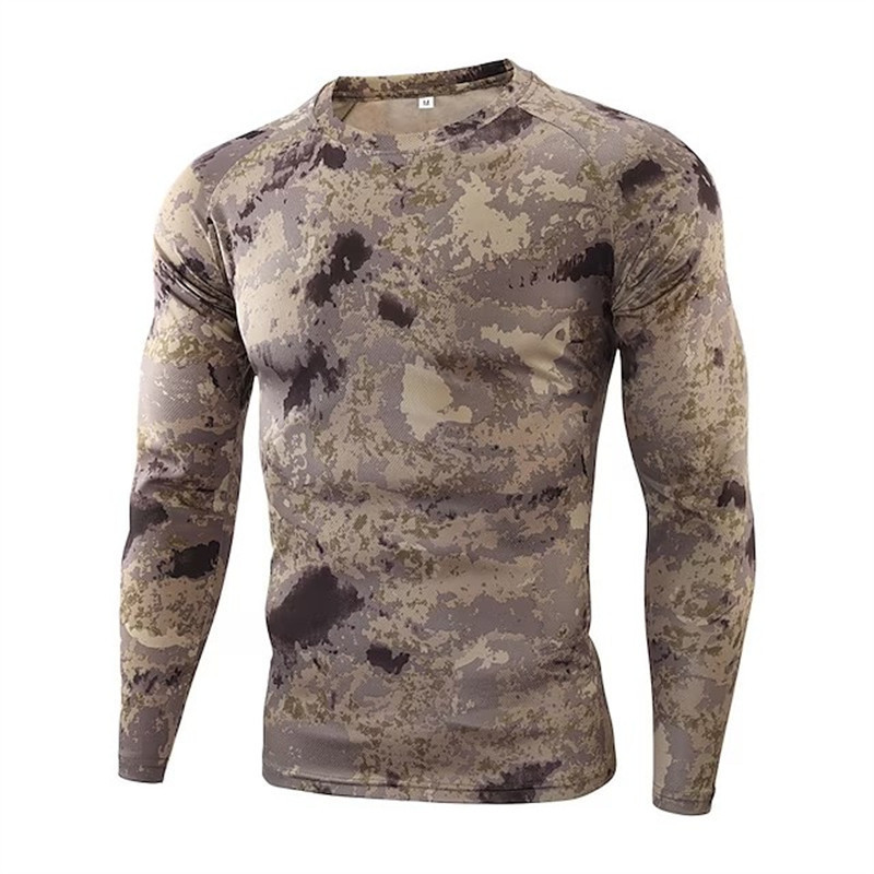 Camisa De Caça Impressa Em 3D Camuflada Manga Comprida Ultraleve Respirável Secagem Rápida Ao Ar Livre Primavera E Outon