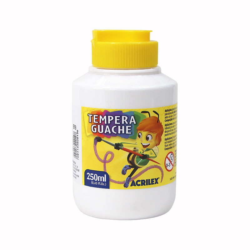 Tinta guache Branco 250ml 519 Acrilex em Oferta na Shopee