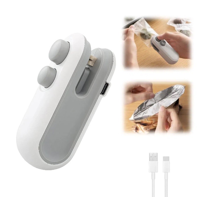 Mini Máquina Seladora Portátil 2 Em 1 de Alimentos e Saco Plastico Embalagens,Recarregável Usb em Oferta na Shopee