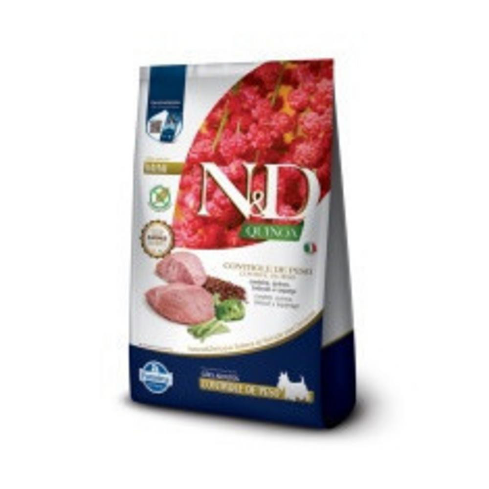 Controle de Peso para Cães Adultos de Raças Mini e Pequenas Sabor Cordeiro 2,5Kg N&D Quinoa