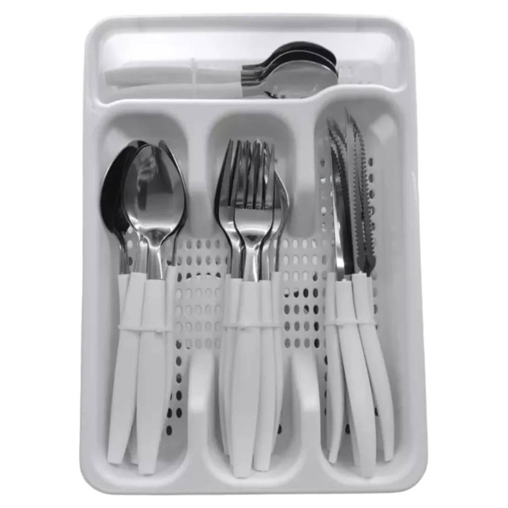 Conjunto de Talheres 25 Peças com Porta Talheres Utilivita em Oferta na Shopee