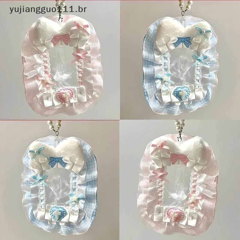 # Novo Kpop Photocard Holder Doce Lolita Estilo Arco Protetor De Cartão Fotográfico Idol Photo Display Case Lace Present