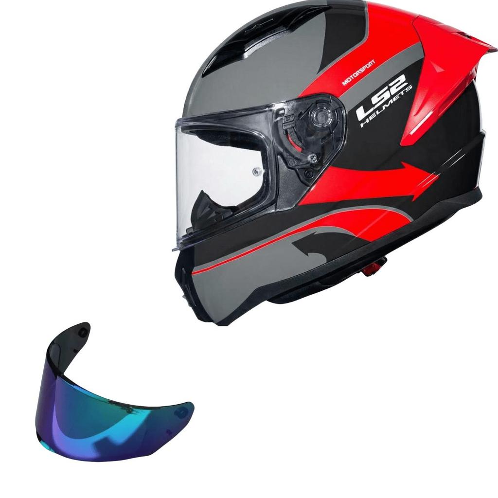 Capacete Moto Ls2 FF810 Vigo Vision Cinza + Viseira Camaleao
