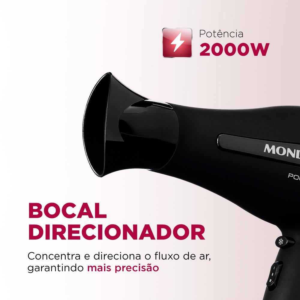 Secador de Cabelos Mondial Power Shine Black Íon 2000W SC-13 — imagem 2 de 2