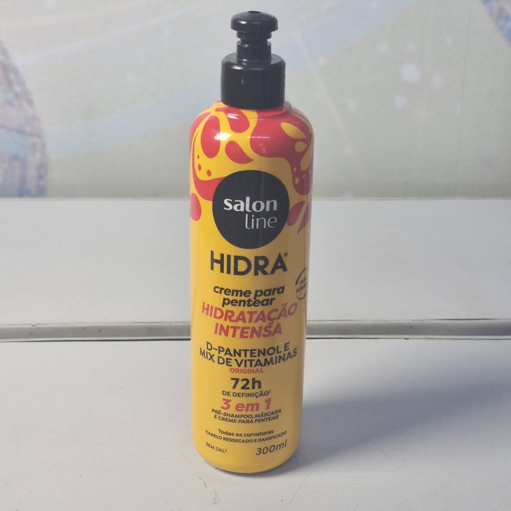 Creme Para pentear Hidratração intensa Mix de vitaminas 72h Salon Line 3 em 1 300ml