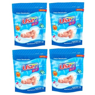 KIT C/4 LENCOS UMEDECIDOS USE IT REFIL C/70 em Oferta na Shopee