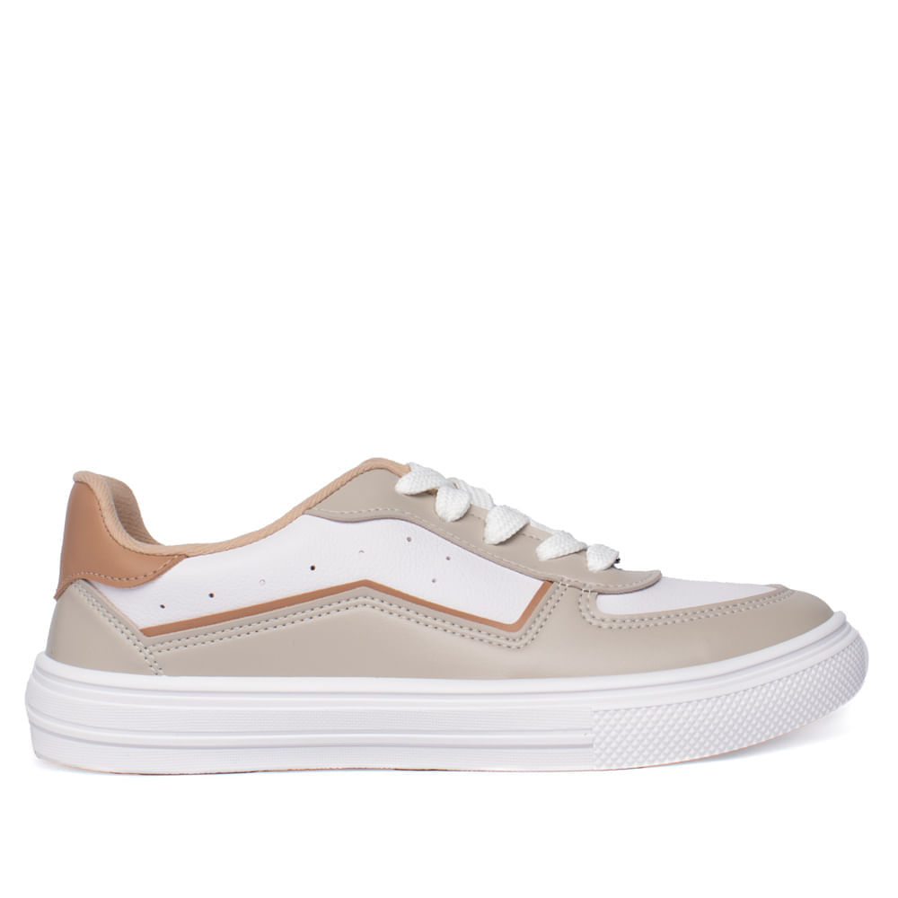 Tênis Feminino Moleca Napa Floather Branco/Cinza em Oferta na Shopee