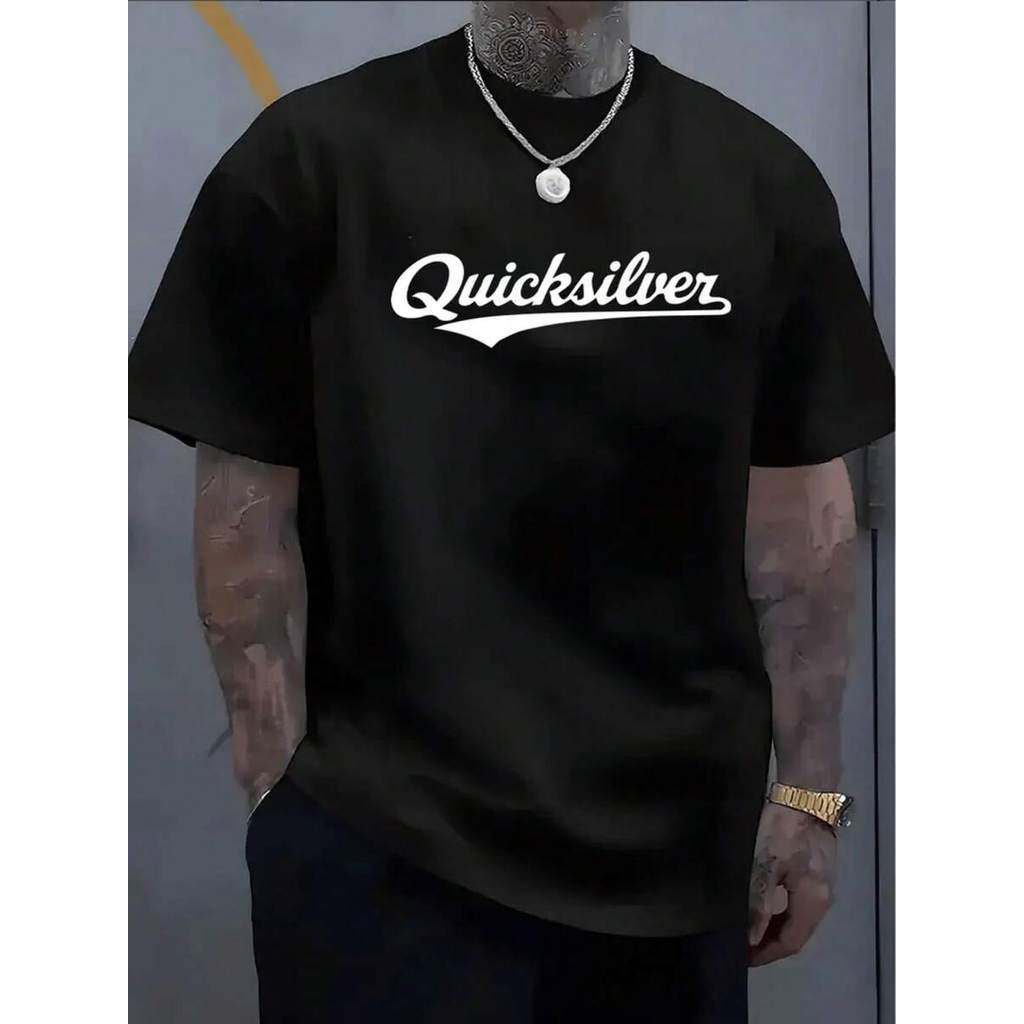 Camiseta Masculina Estampada QuikSilver Retro Camisa Simples 100% Algodãov