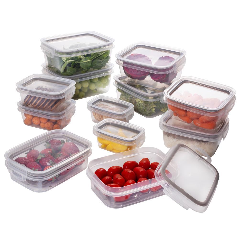 Kit 12 Potes Herméticos com Travas Plástico Cinza Plasútil em Oferta na Shopee