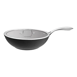 Panela Wok Robust 28cm com Tampa Color Stone Antiaderente Revestimento Premium