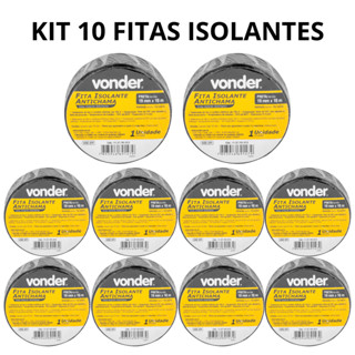 Kit 10 fita isolante Vonder 10metros antichama em Oferta na Shopee