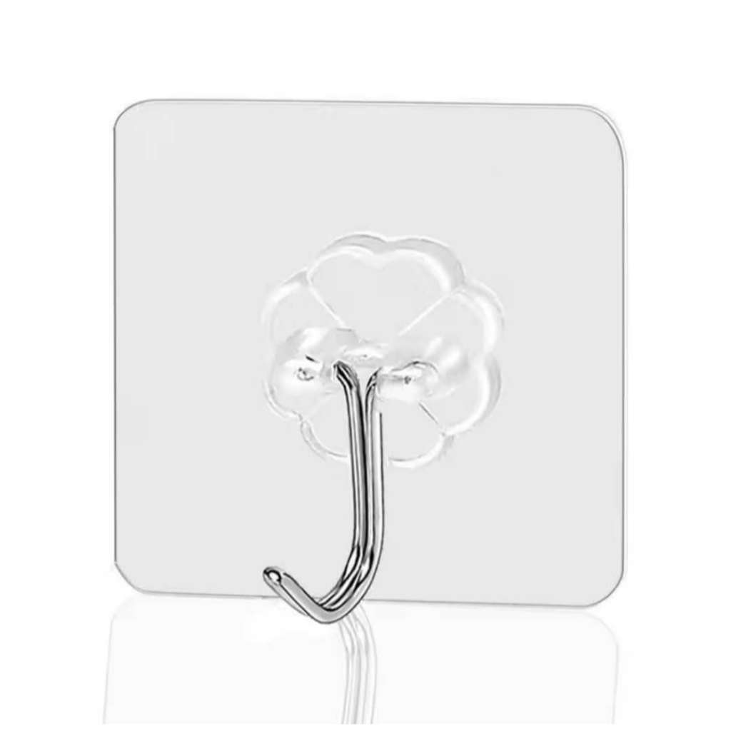 KIT 10 Ganchos Adesivo Parede Multifuncional Transparente Autocolante Metálico - Aquarius Shop