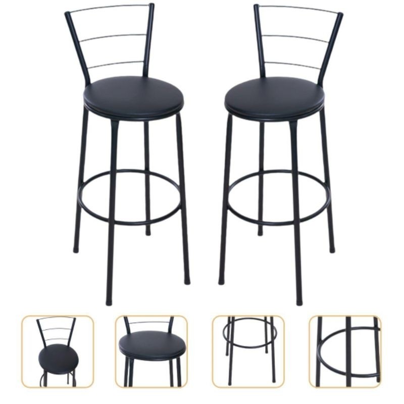 kit 2 Banquetas Altas 3 arame acento preto em Oferta na Shopee