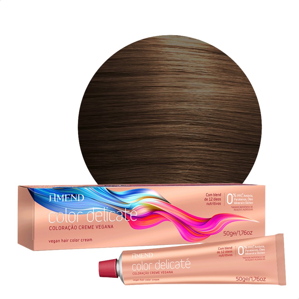 Tinta De Cabelo Amend Color Delicate 8.4 Louro Claro Acobreado em Oferta na Shopee