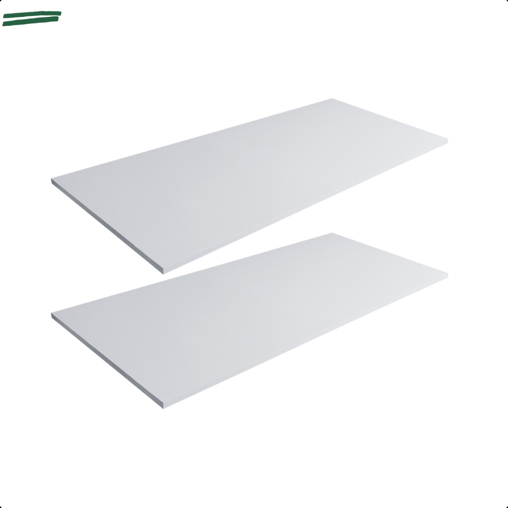 Kit 2 Prateleira Branca 100X50 Tampo Tabua Mdf  Organizadora Decoração Cozinha Quarto Banheiro Sala