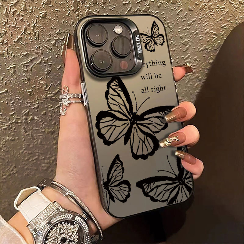 Capinha Borboleta Preta Para Samsung Galaxy A15 A32 A06 A12 A13 A14 A16 A23 A36 A52 S20 S21 S23 S24 FE ULTRA 4G 5G Silic