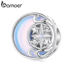 Bamoer Bead Moon Pingente DIY Pulseira Colar Acessórios Para Presentes Femininos