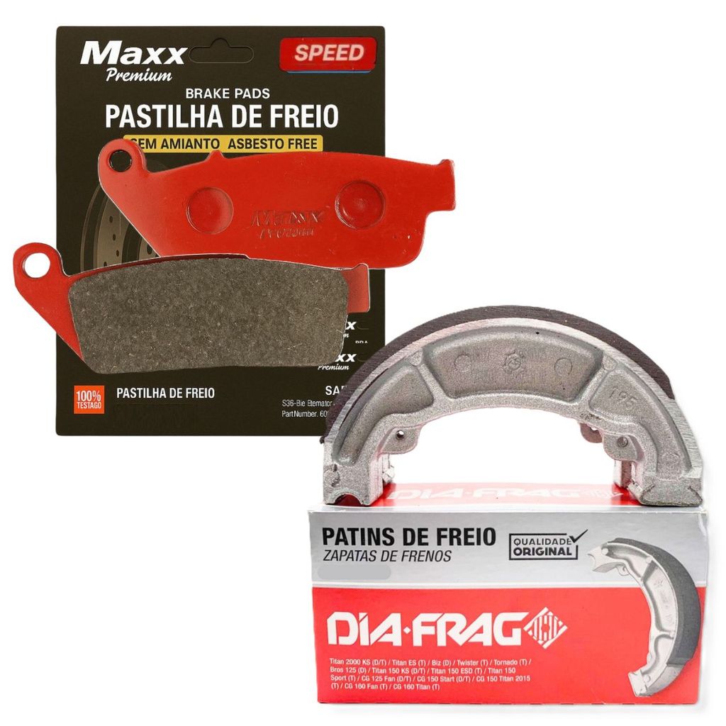 Kit Pastilhas + Lonas de Freio P/ Haojue Nk 150
