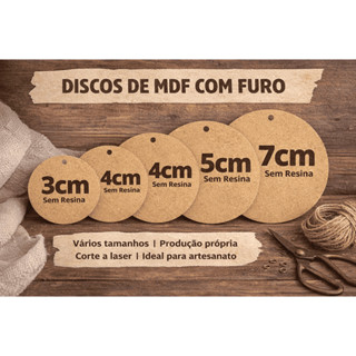 Bolacha Redonda em MDF com Furo para Chaveiro, Mandala e Decoração – Vários Tamanhos em Oferta na Shopee