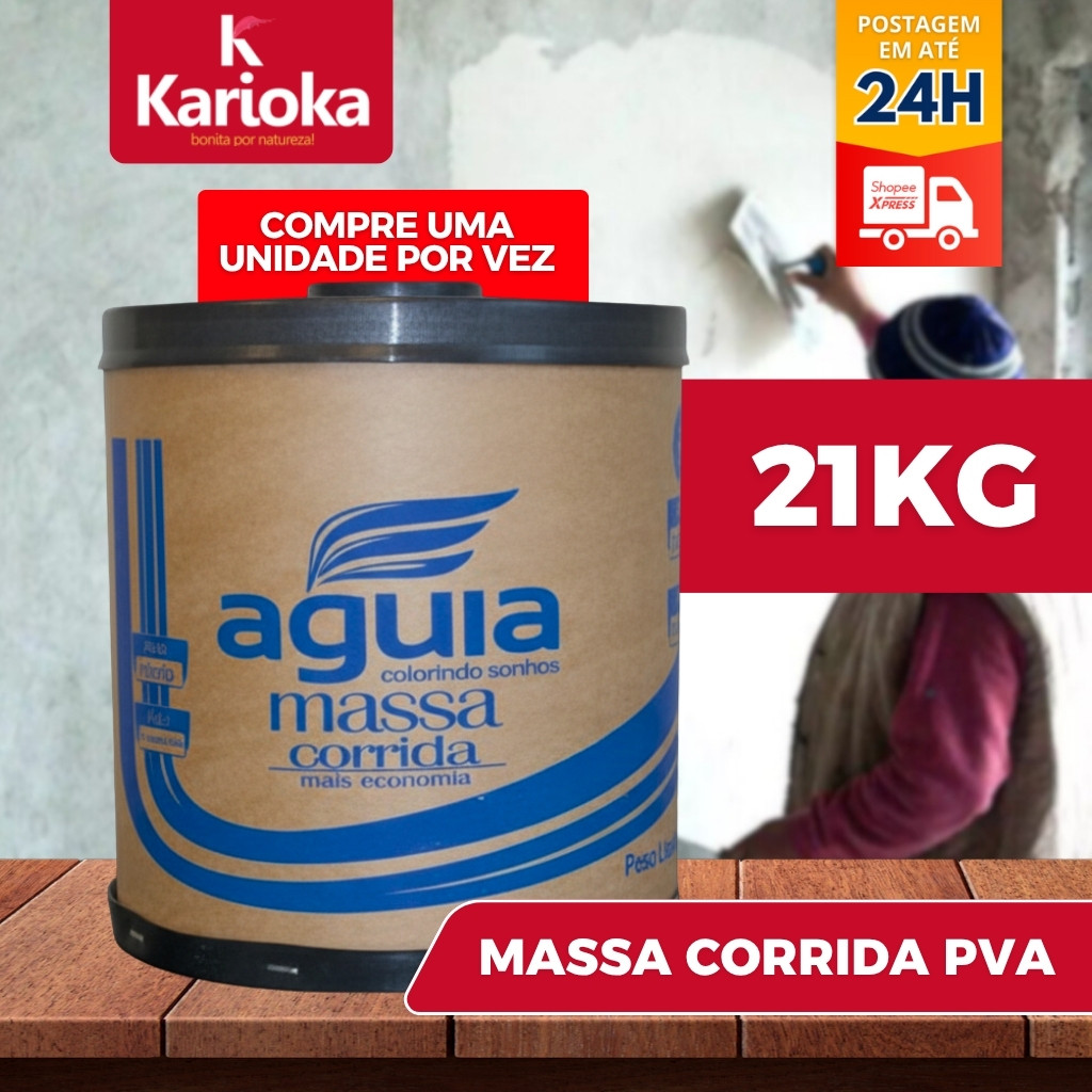 Massa Corrida Pva Super Premium 21kg P/ Parede Aguia Interno Barrica