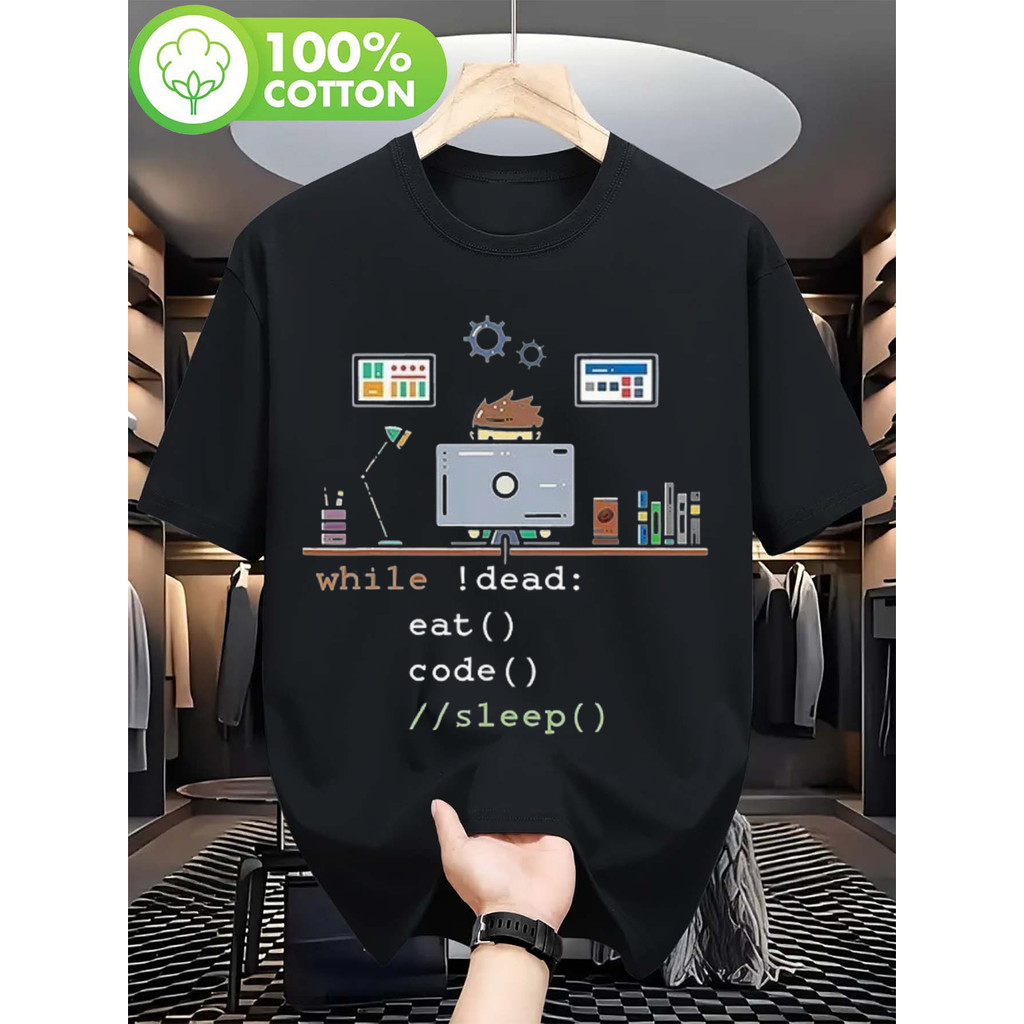Camiseta 2026 T-shirt Camiseta Unissex Python Programmer Consume Code Rest Repeat Graphic Tech Geek Confortável Divertid