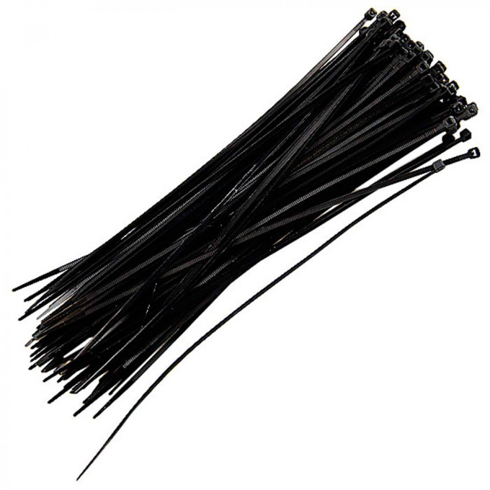 Abraçadeira de nylon 7,6 mm x 35 cm com 100 pçs preta