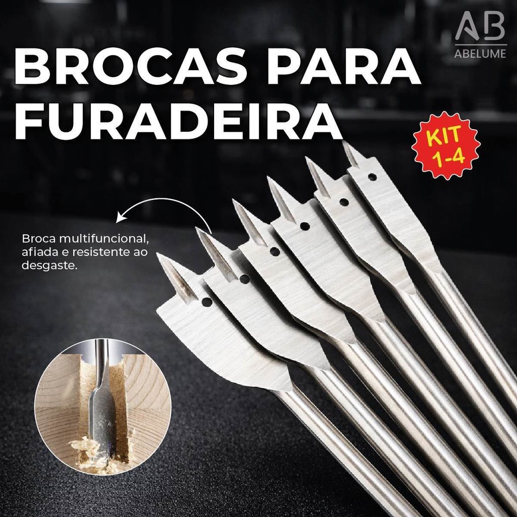 Kit Brocas para Furadeira Multifuncional para furos redondos em madeira Alta Durabilidade em Oferta na Shopee