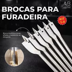 Kit Brocas para Furadeira Multifuncional para furos redondos em madeira Alta Durabilidade