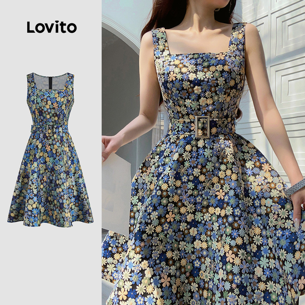 Lovito Vestido Boho Com Estampa Floral Ditsy, Vestido De Verão/primavera Para Mulheres L131ED059 em Oferta na Shopee
