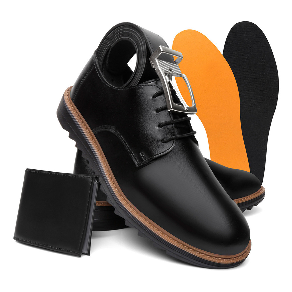 Combo Masculino Derby Sola Tratorado Moderno Carteira Cinto + Pamilha Brinde