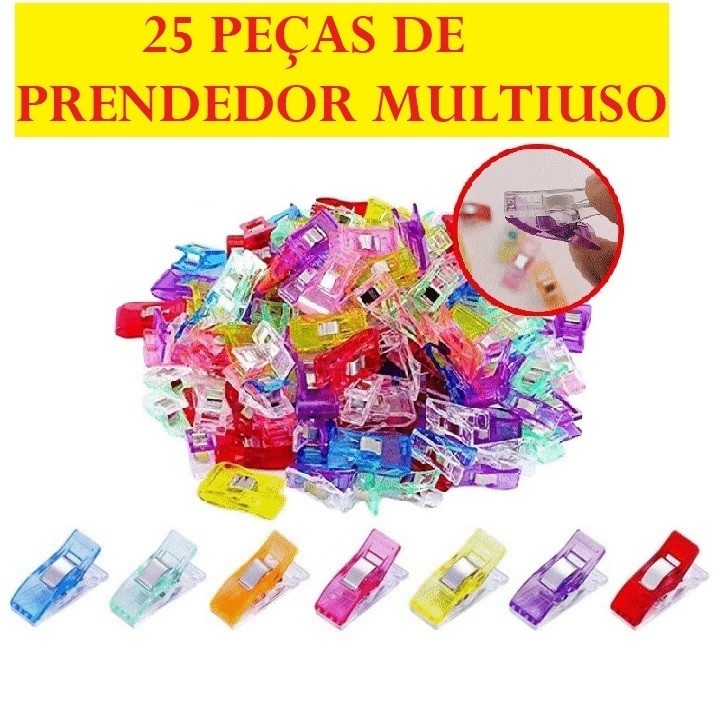 Prendedor De Plástico 25 Peças Multiuso 2,6x0,1Cm Pregadores Costura Top Útil Prático Multicolorido em Oferta na Shopee