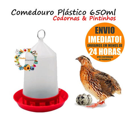 Comedouro Automatico Para Codorna Pintinhos Aves Pequenas Alimentador