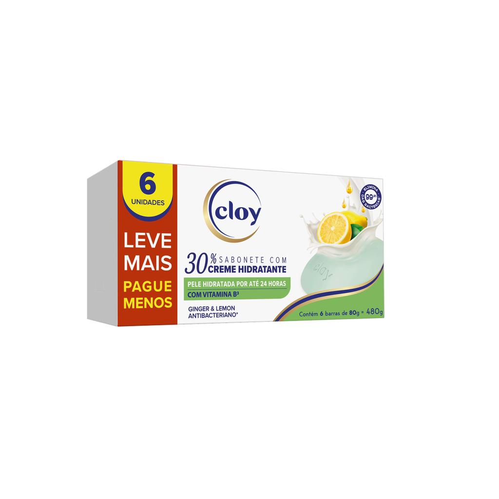 Sabonete Em Barra Cloy Ginger E Lemon Com 6un. De 80G Cada em Oferta na Shopee