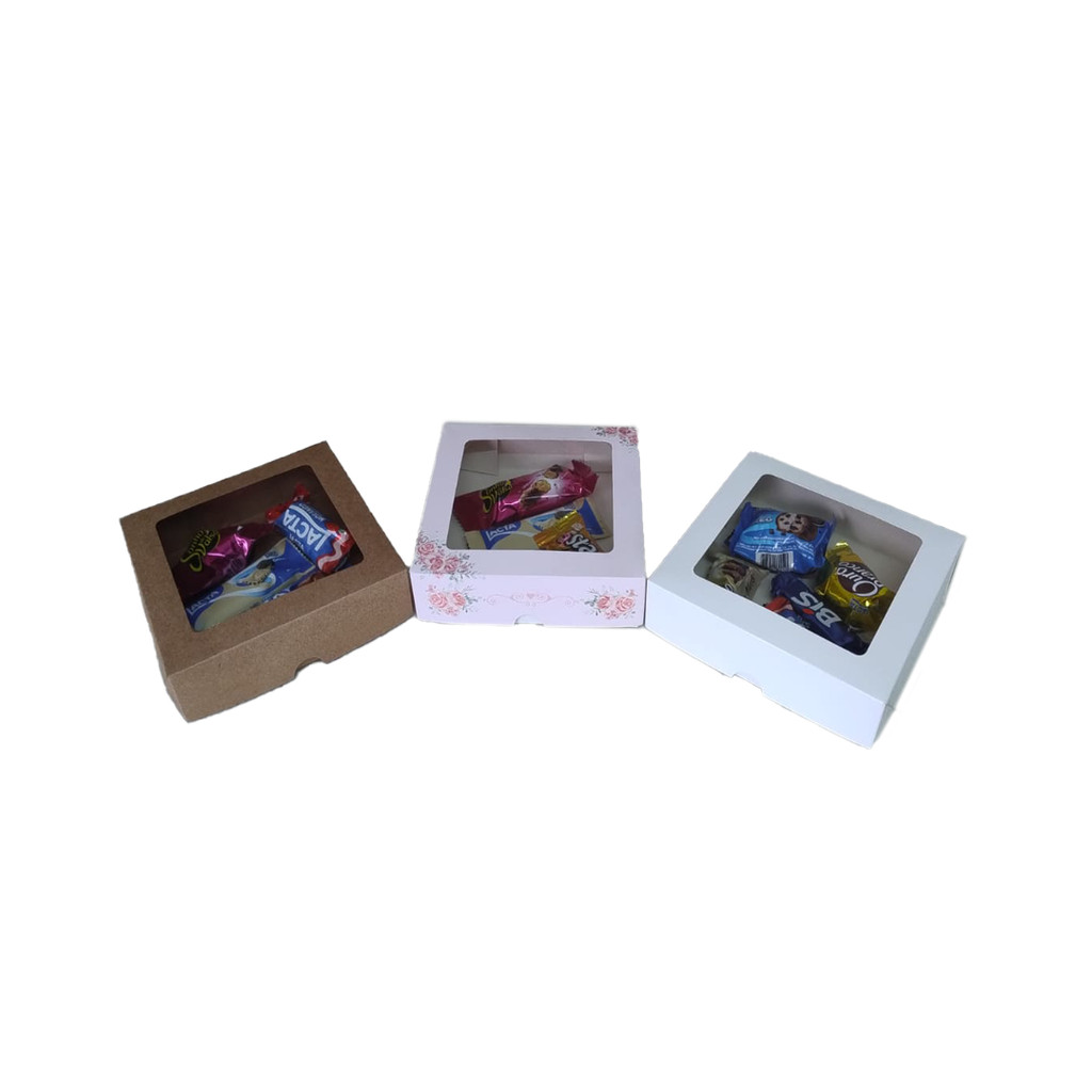 Embalagem para Bombons 15x15x4 cm c/ Visor | Caixa Presente Páscoa em Oferta na Shopee