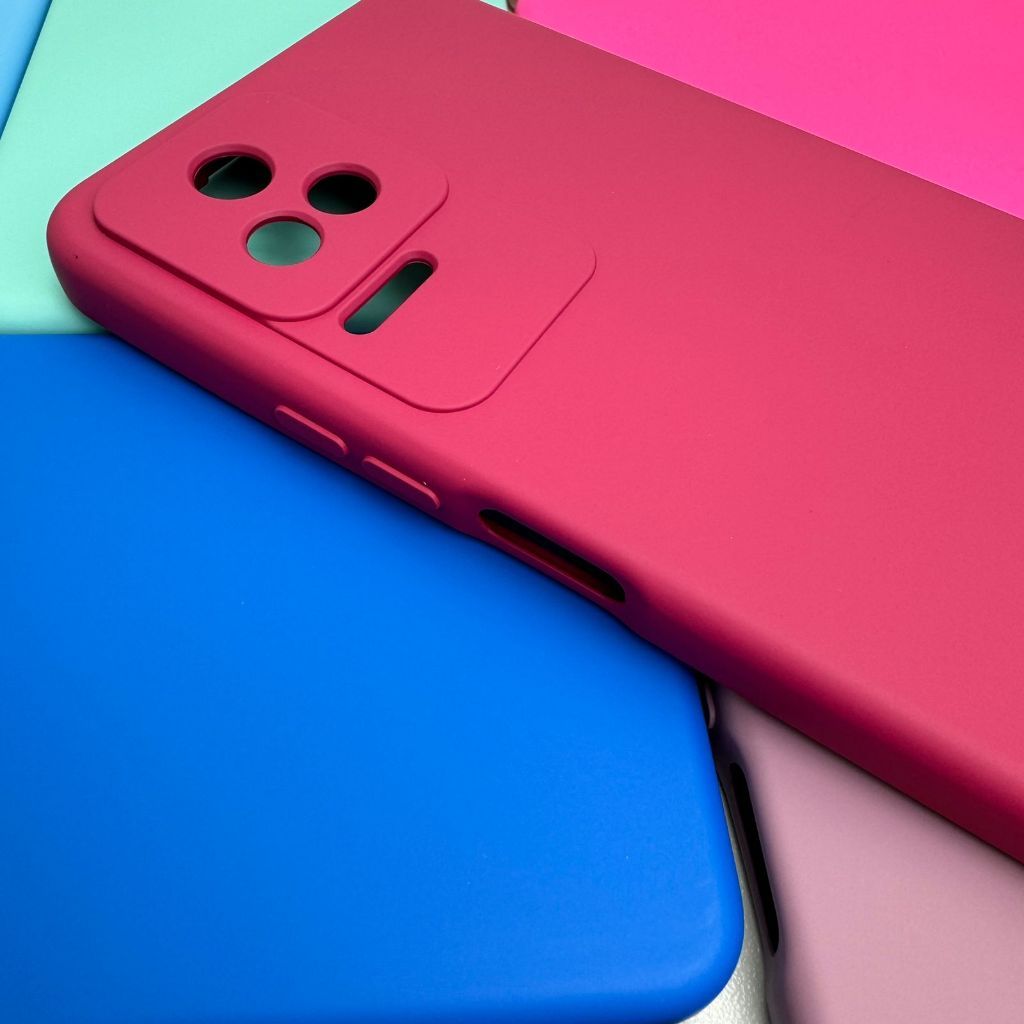 Kit - Capa Capinha Case + Película Para Xiaomi Poco F4 Silicone Aveludada Premium Colorida Forrada Proteção de Câmera