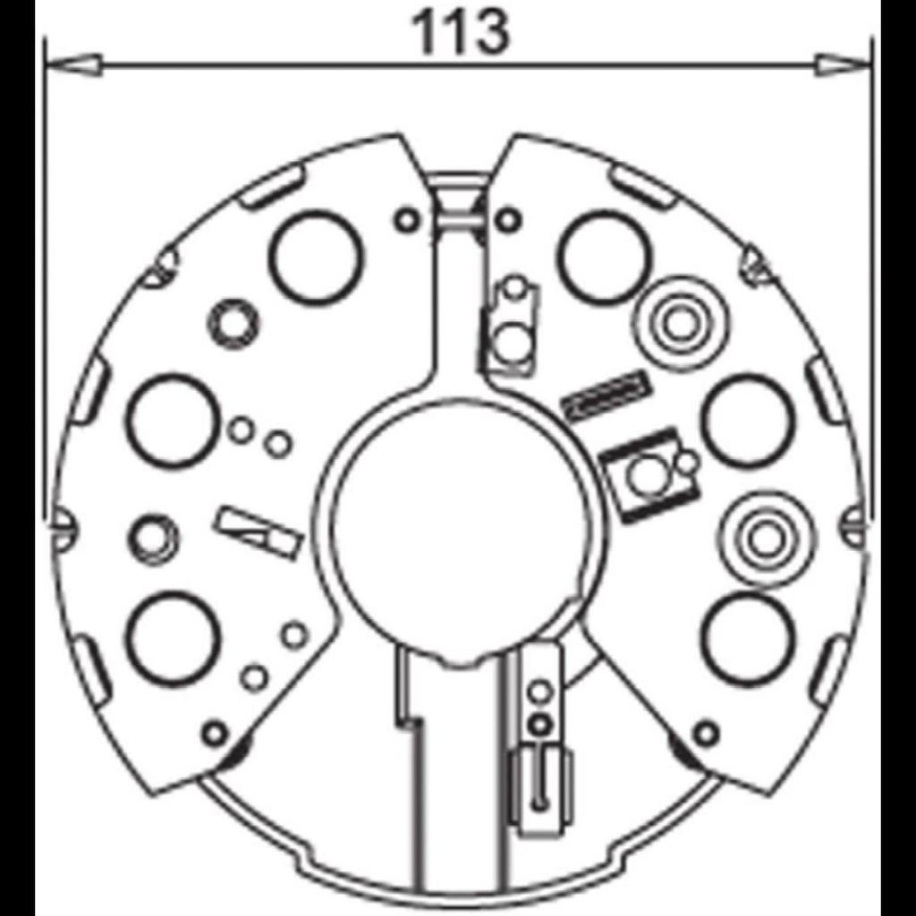 Ponte retificadora 65Ah 12V Vw Gol 1985 a 2005 Gauss