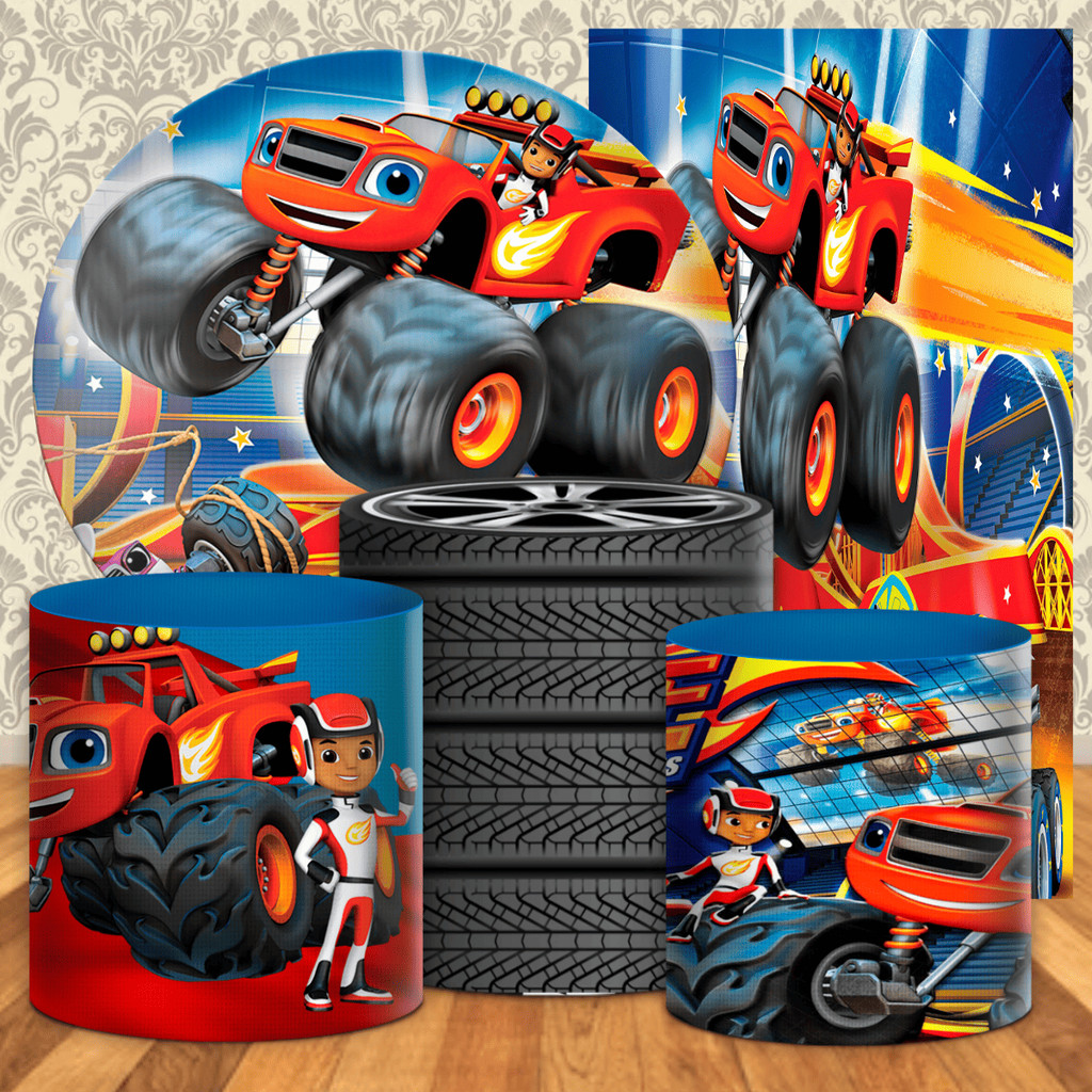 Kit Capas Painel Redondo Romano + Capas Cilindros Blazer and Monster Machine 1