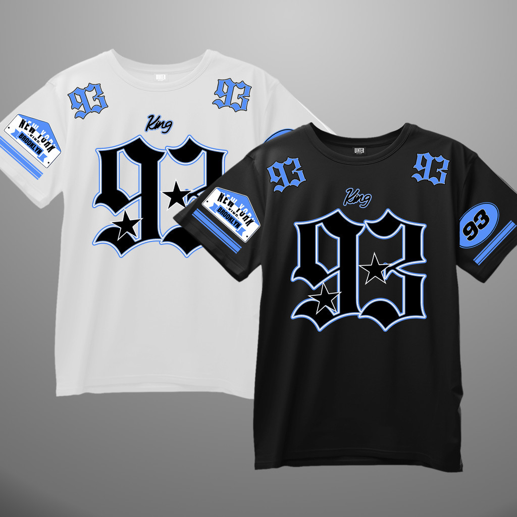Conjunto 02 Camisetas Jersey King 93 Camisa Basquete Streetwear Algodão Casual