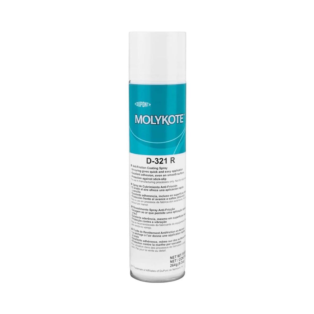 Molykote D-321R Spray Dupont 400Ml Lubrificante Industrial Alta Performance Proteção Contra Desgaste