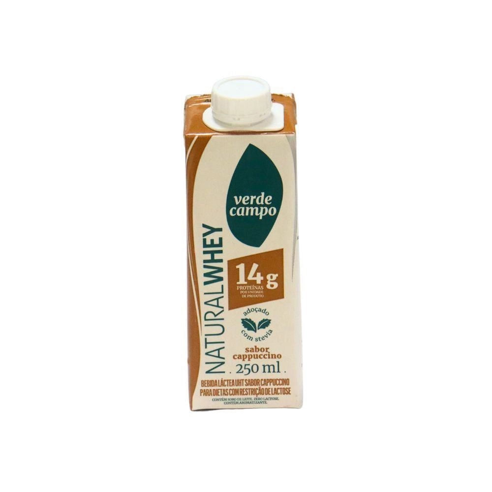 Bebida Whey Verde Campo 14g 250ml Cappuccino em Oferta na Shopee