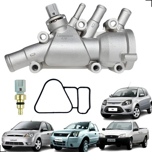 Carcaça Valvula Termostatica Ka Fiesta Ecosport 2004 A 2015 em Oferta na Shopee