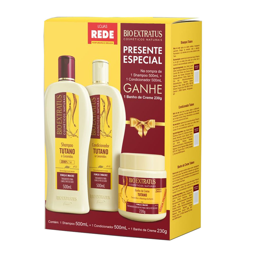 Kit Bio Extratus Tutano Shampoo 500ml + Condicionador 500ml + Creme De Tratamento 230g em Oferta na Shopee