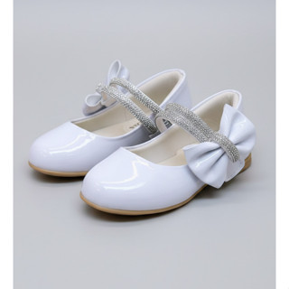 Sapatilha Infantil Branca Daminha Feminina Batizado Laço Strass com Velcro Festa Luxo em Oferta na Shopee