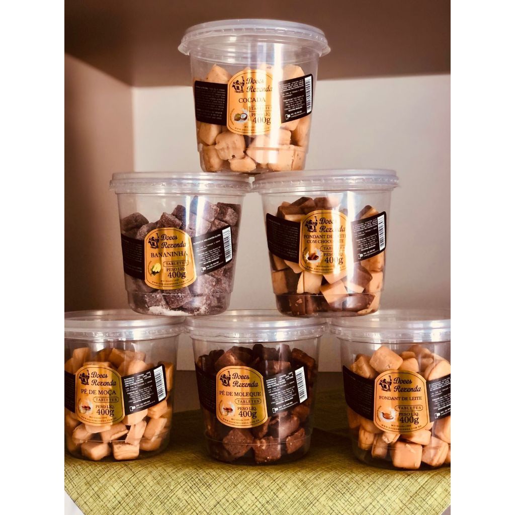 kit 12 Potes de Doces Pedacinho Rezenda 6 Sabores 400g Cada Pote