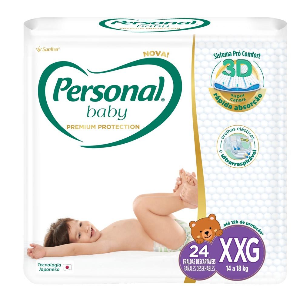 Fralda Personal Baby Premium Protection Tamanho XXG 24 Unidades em Oferta na Shopee